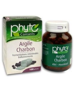 Argile Charbon, 100 gélules